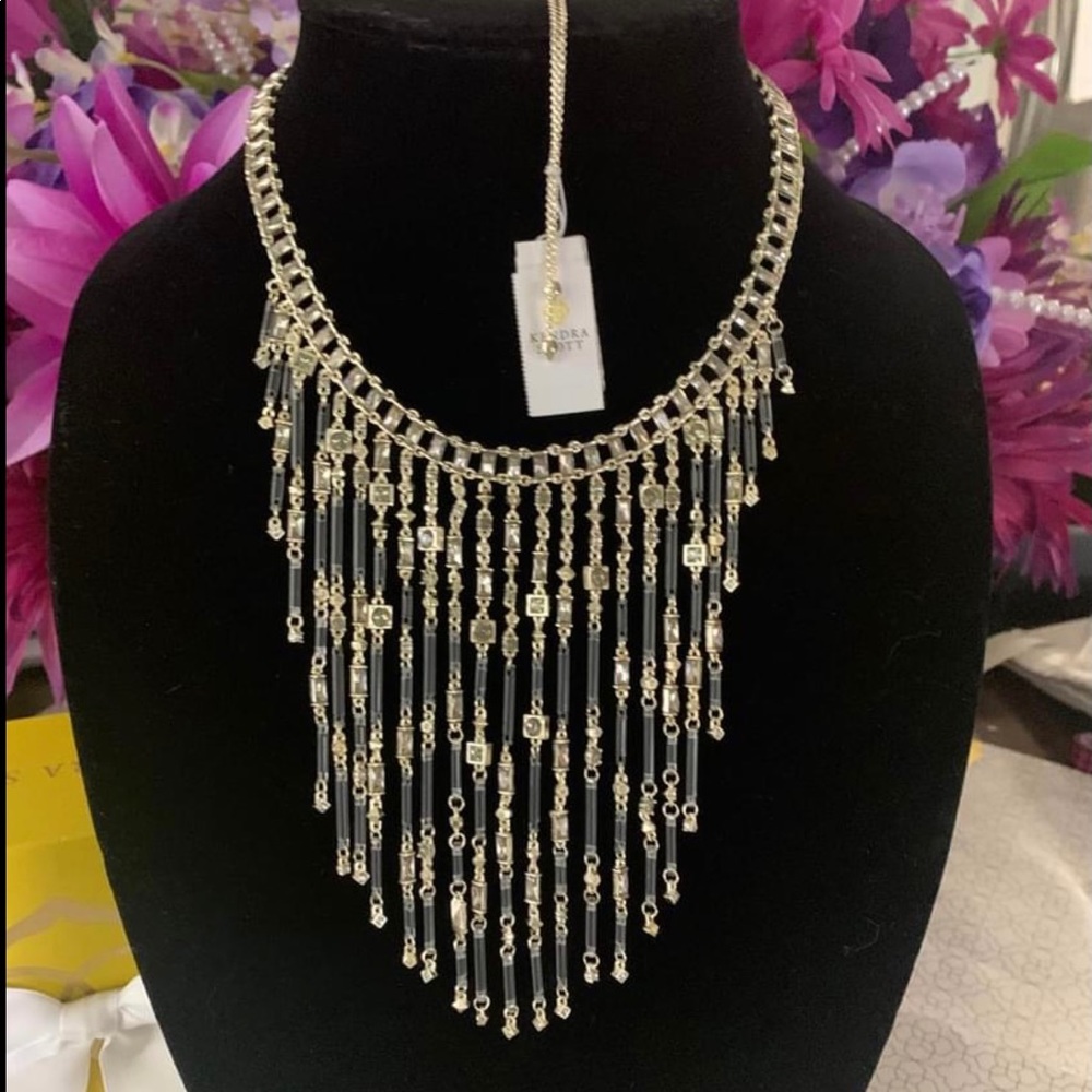 Kendra Scott Gold Maxen Bib Necklace smoky mix